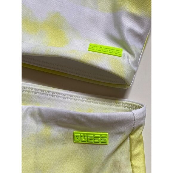Guess Matching Workout Set Windbreaker Leggings Sports Bra Citrus yellow sz M/L - Picture 8 of 10